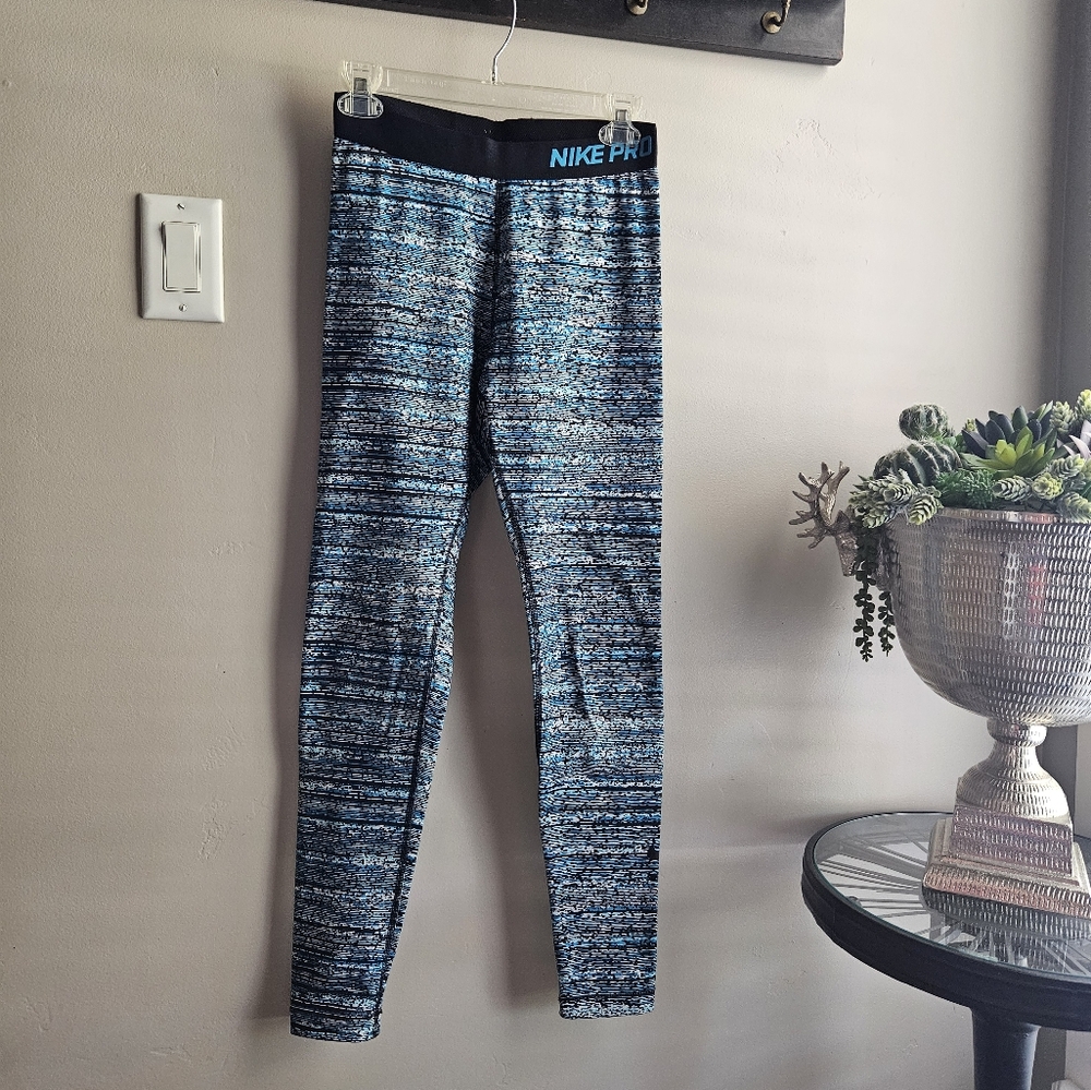 Nike Pro Black and Blue Leggings
